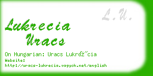 lukrecia uracs business card